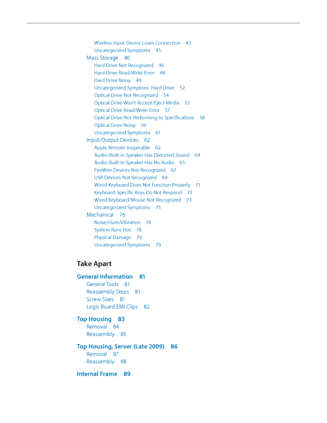 Apple LATE 2009 manual Take Apart, Input/Output Devices  